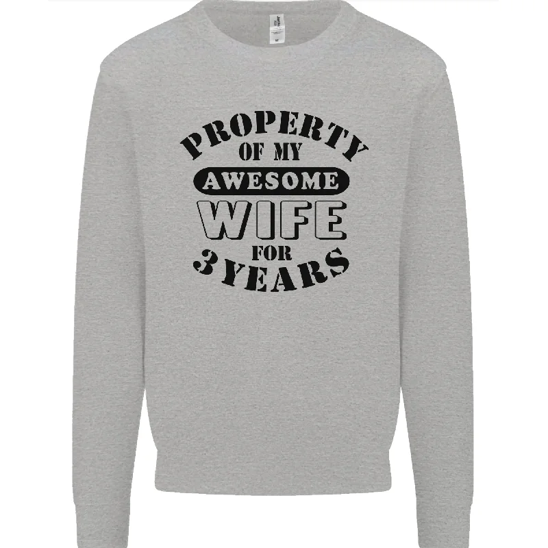 3rd Wedding Anniversary 3 Year Funny Wife Mens Sweatshirt Jumper Hoodie with Exposed Zipper Edgy Industrial 3rd Wedding Anniversary 3 Year Funny Wife Mens Sweatshirt Jumper Hoodie with Exposed Zipper Edgy Industrial