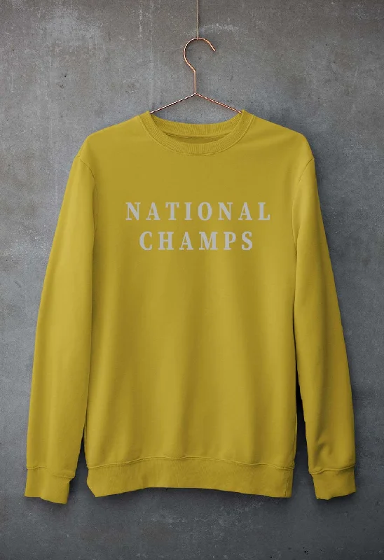 National Champs Unisex Sweatshirt for Men/Women Hoodie with Hem Lace Feminine Delicate