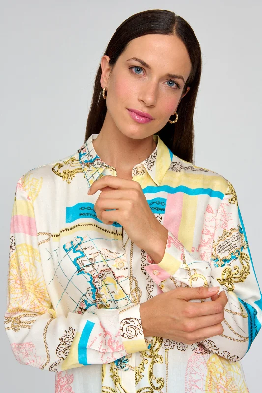 Berrocal Blouse in Off White by Tinta & Bariloche Satin Bow Blouse