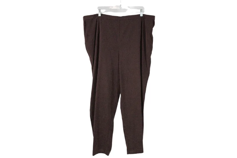 Alfred Dunner Brown Pant | 24 W Comfortable Fleece Pants