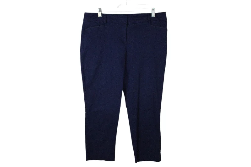 7th Avenue New York & Company Blue Capri Pant | 12 High-Waist Trousers