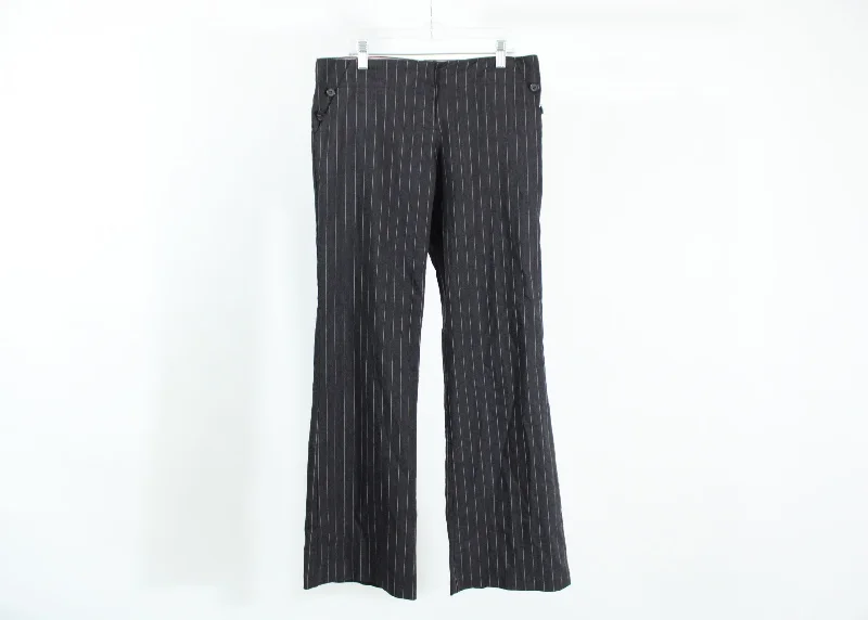 Exact Change Charcoal Grey Pink Pinstripe Dress Pants | Size 5 Chic Slim Fit Pants