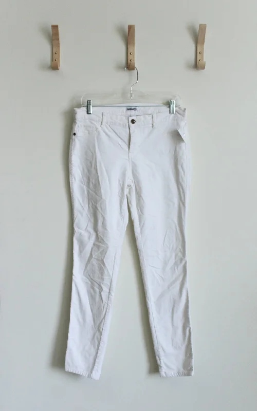 New York & Company White Corduroy Pants | Size 8 Elegant Dress Pants