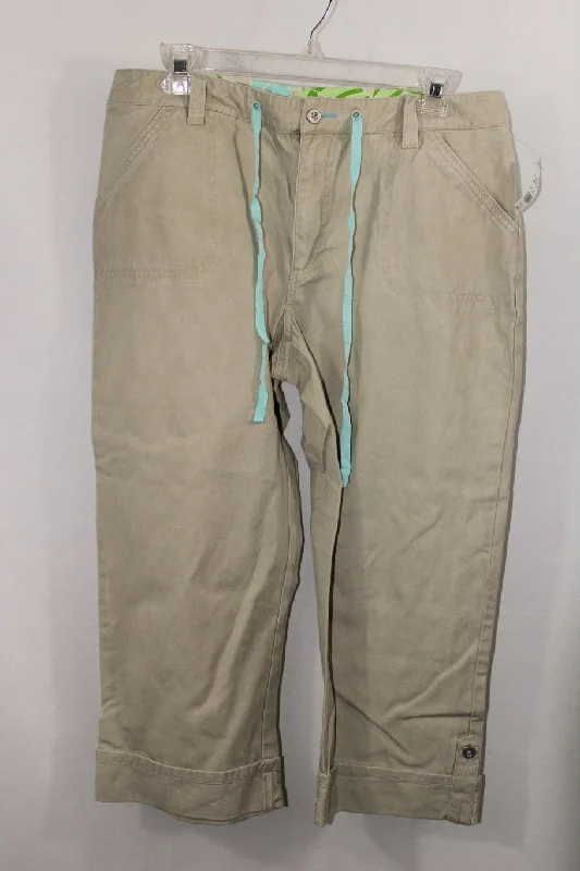 French Cuff Khaki Pants | Size 12 Classic Bootcut Trousers