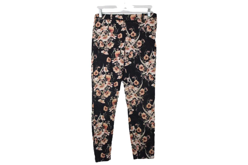 H&M Black Floral Stretch Chino Pant | 6 Comfortable Denim Leggings