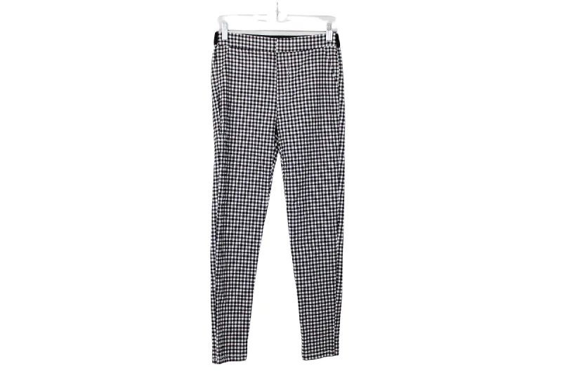 Shinestar Black White Plaid Stretch Pants | M Soft Stretch Trousers