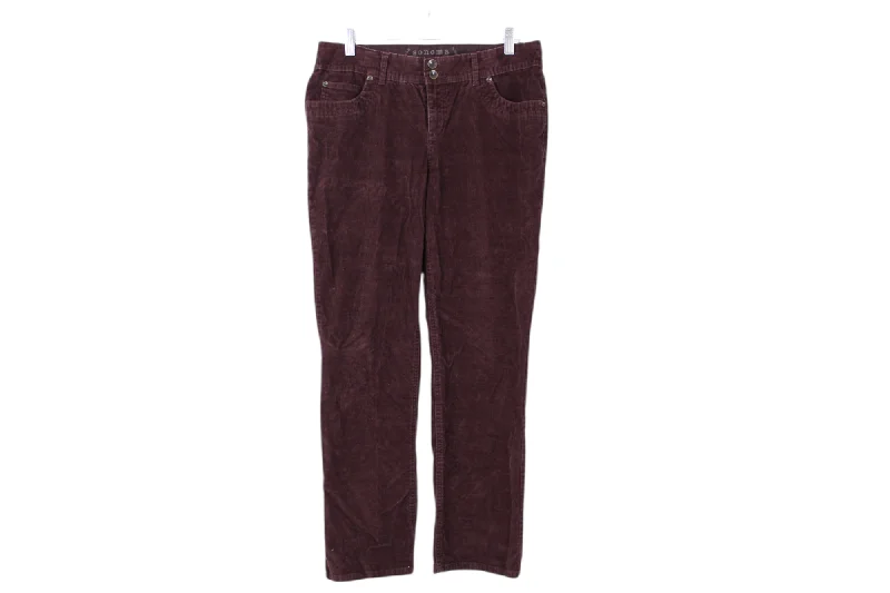 Sonoma Modern Straight Burgundy Corduroy Pants | 8 Short Fashionable Button-Up Pants