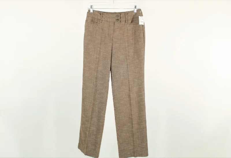 Christopher & Banks Brown Cotton Pants | Size 4 Slim-Fit Leggings