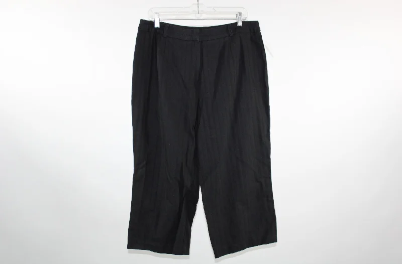 Briggs New York Black Textured Capri Pants | Size 16W Comfortable Jogging Pants