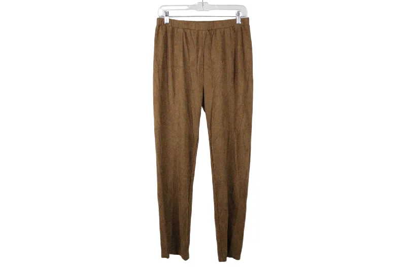 See And Be Seen Brown Suede Finish Pants | L Cozy Maternity Pants