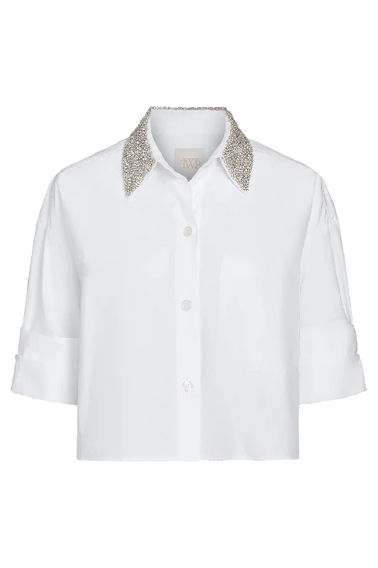 Next Ex Blouse - White Cotton Casual Blouse