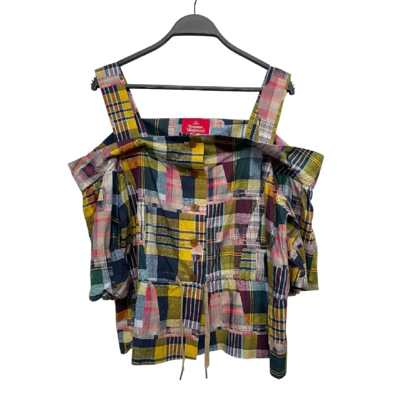 Vivienne Westwood RED LABEL/SS Blouse/0/Multicolor/Cotton/Plaid/16-12-831016 Feminine Tie Blouse