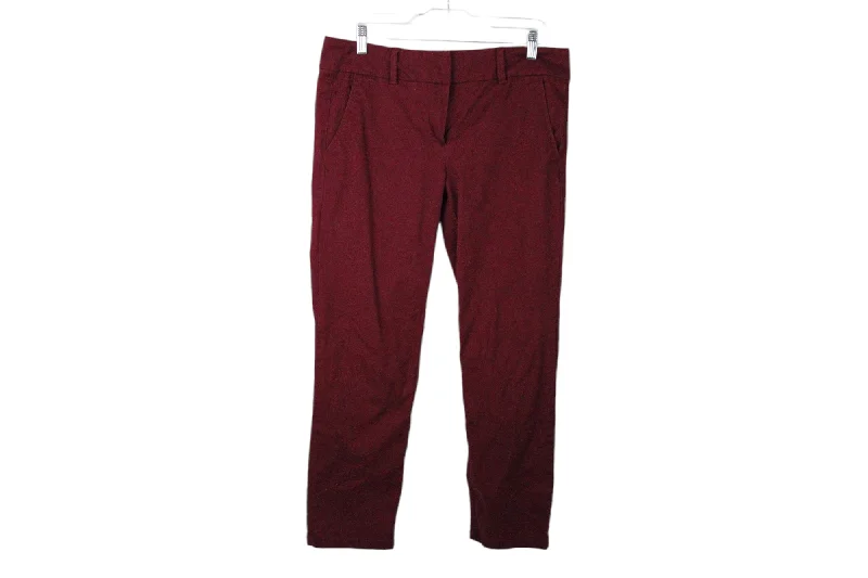 LOFT Modern Roll Cuff Chino Red Pants | 8 Comfortable Denim Leggings