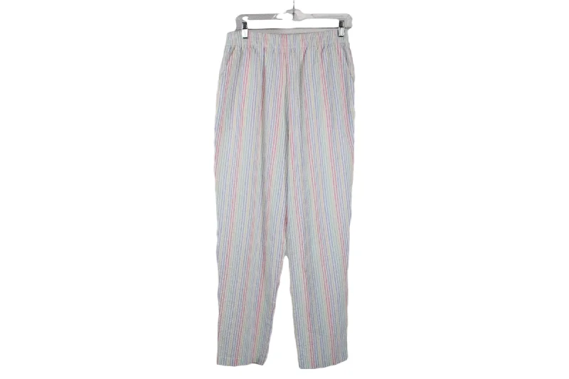 Cape Cod Sportswear White Pastel Striped Pant | L Fashionable Track Pants