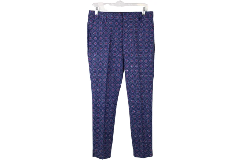 NEW Joe Fresh Slim Fit Blue Patterned Pant | 4 Relaxed Casual Leggings