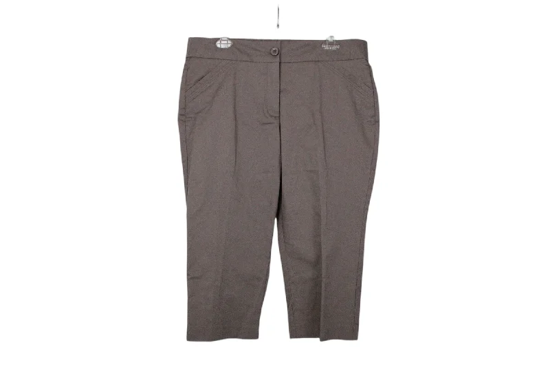 Napa Valley Brown Capri Pants | 12 Petite Casual Wide Pants