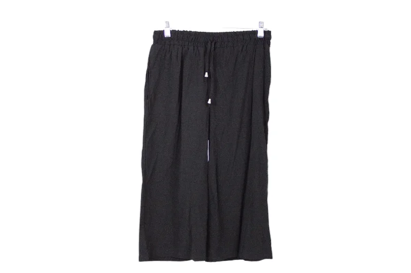 Black Capri Polyester Pants | M Stylish Casual Pants