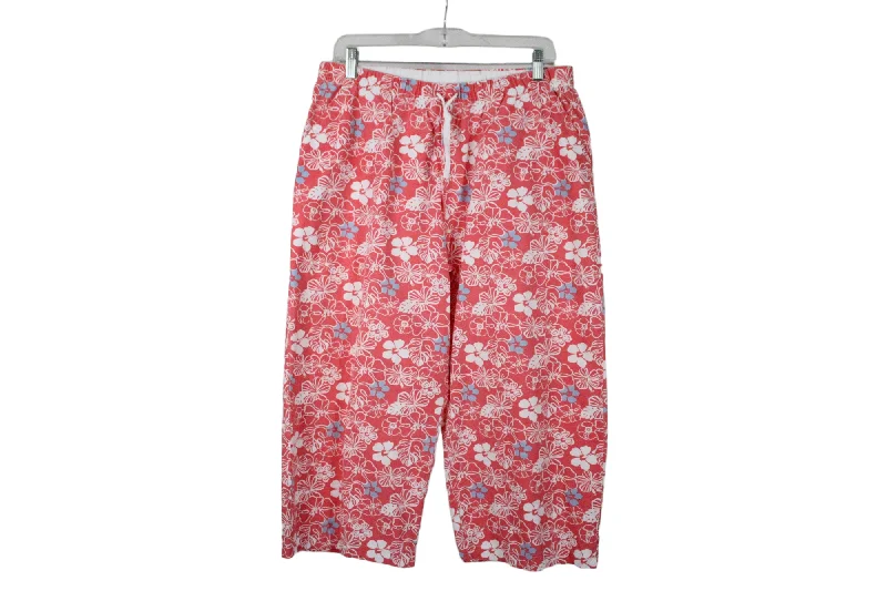 Silverwear Pink Floral Capri Pant | L Casual Track Pants