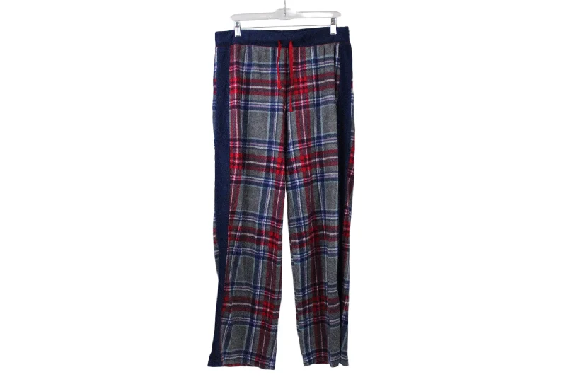 Cuddl Duds Blue Red Plaid Fleece Lounge Pants | L Comfortable Denim Pants