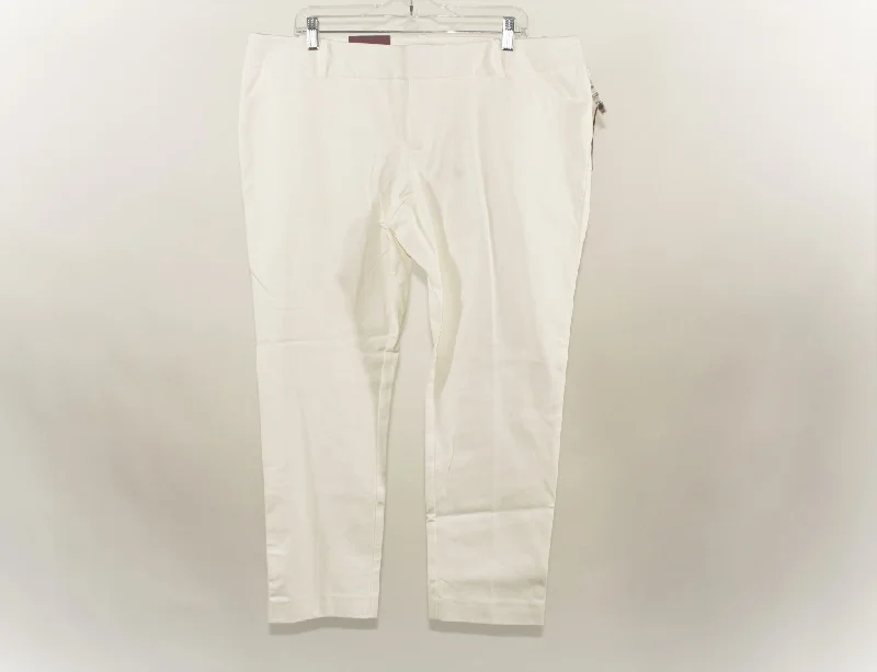 NEW Merona White Modern Ankle Pants | Size 18 Relaxed Linen Pants