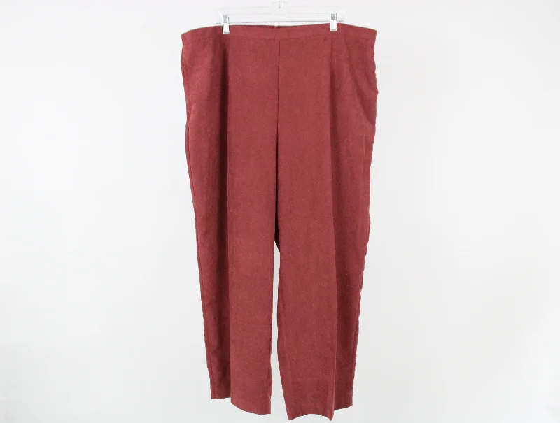 Alfred Dunner Dusty Rose Suede Finish Pants | 24W Fashionable Sporty Pants