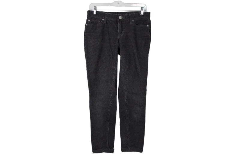 Gap Premium Boyfriend Dark Gray Corduroy Pants | 0/25R Stylish Elastic Waist Pants