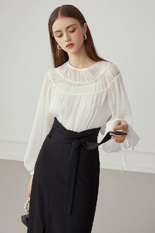 Fansilanen | Chiffon Puff Blouse Chic Square Blouse