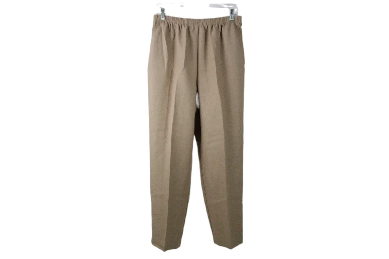 Alfred Dunner Petite Tan Pant | 16 Petite Casual Wide Pants