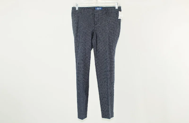 Old Navy Navy with White Accents Pants Relaxed High-Waist Trousers