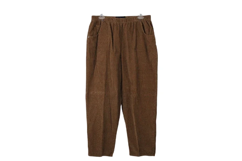 Jeno Newman Brown Corduroy Pants | 18 Petite Trendy Tapered Pants