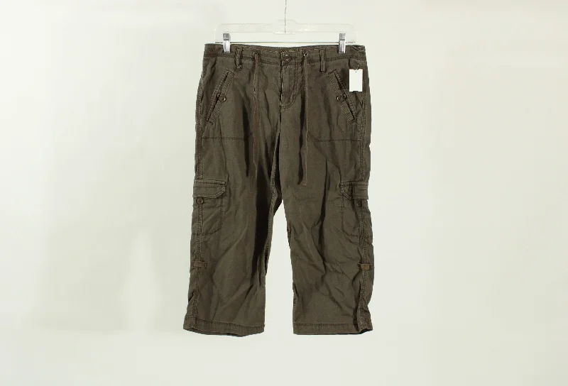 Sonoma Brown Khaki Cargo Capri Pants | Size 4 Slim-Fit Leggings