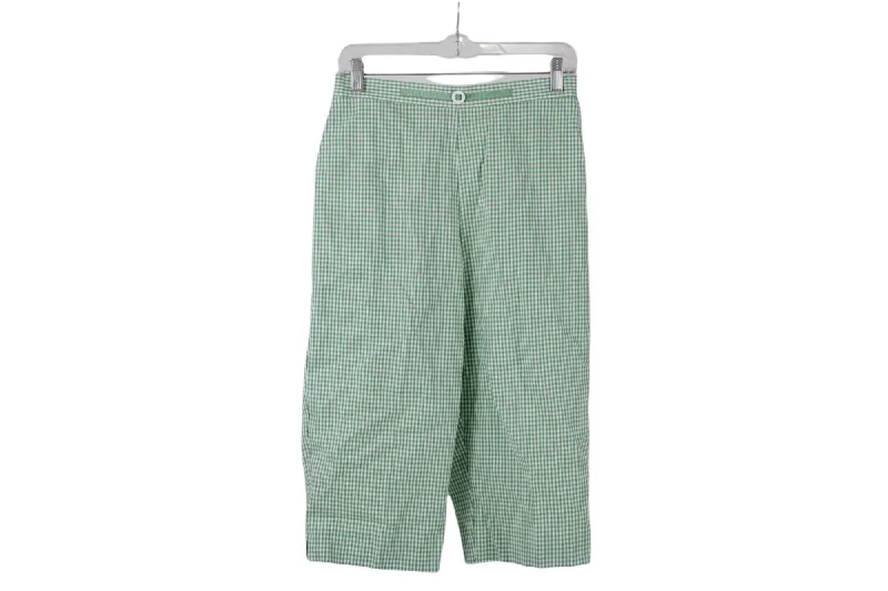 NEW Alfred Dunner Green Checked Capri Pants | 10 Petite Modern Skinny Pants