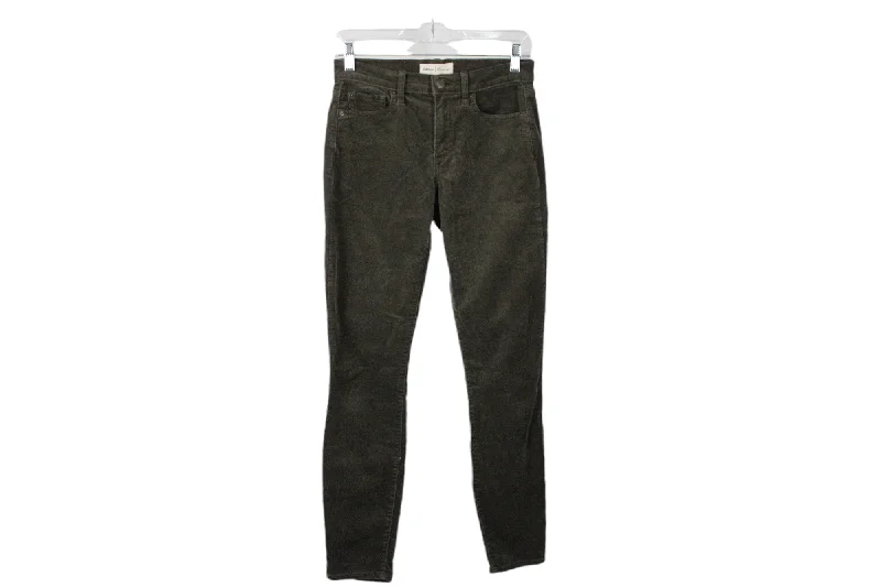 Gap True Skinny Green Corduroy Pants | 26R/2 Slim-Fit Leggings