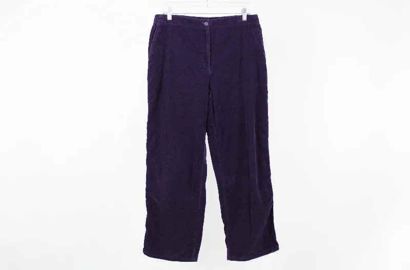 White Stag Purple Corduroy Pants | 16 Petite Casual Wide Pants