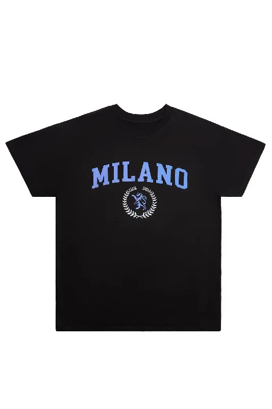 Milano Crest Graphic Relaxed Tee Zippered Buttoned Snapped