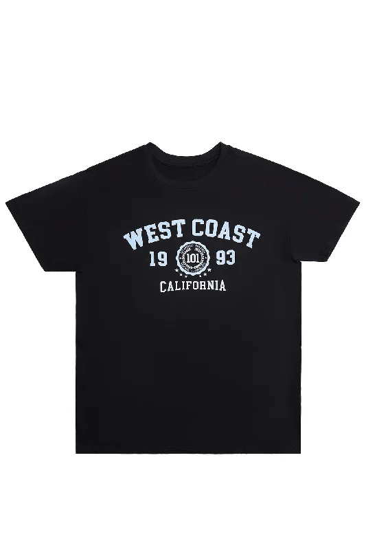 West Coast Graphic Relaxed Tee Embroidered Appliqued Beaded