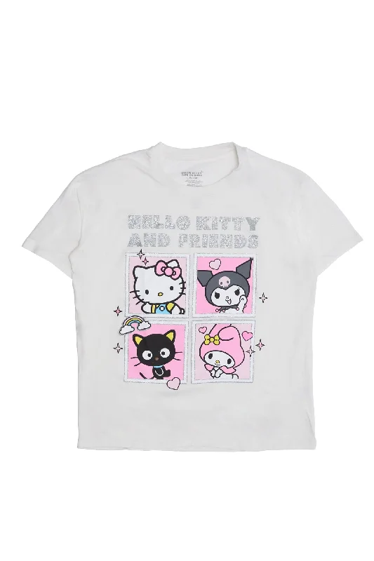 Hello Kitty And Friends Graphic Relaxed Tee Striped Floral Plaid