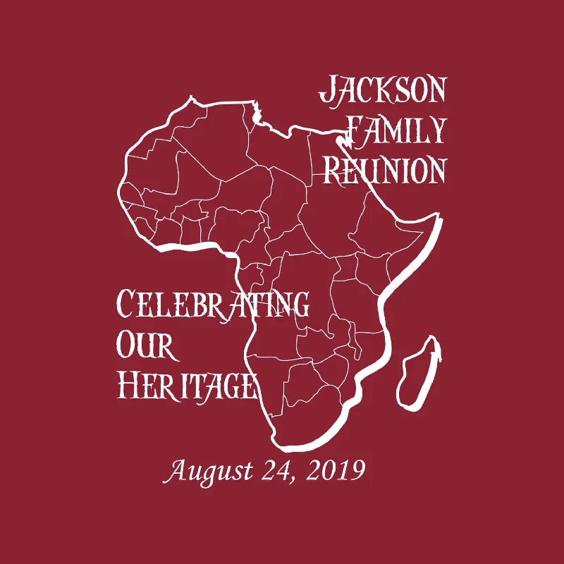 Africa Family Reunion T-Shirt Design R1-15 Denim Fabric Leather Fabric Suede Fabric