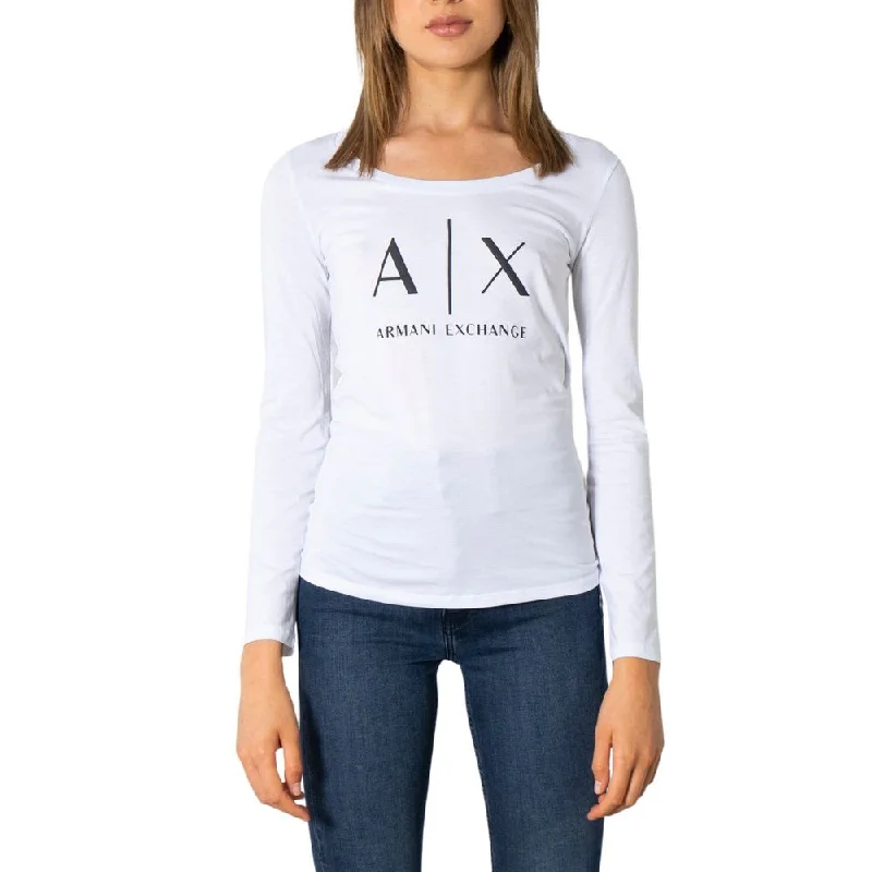 Armani Exchange White Cotton Tops & T-Shirt Elegant Classic Vintage