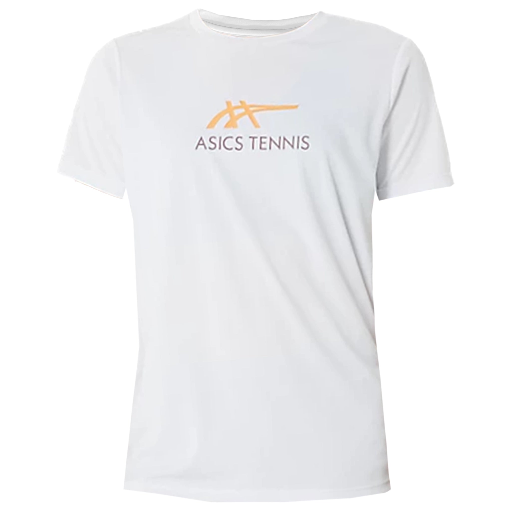 Asics Women's Court Tennis Graphic Tee 2042A322-109 Notch Collar Peter Pan Collar Cowl Neck