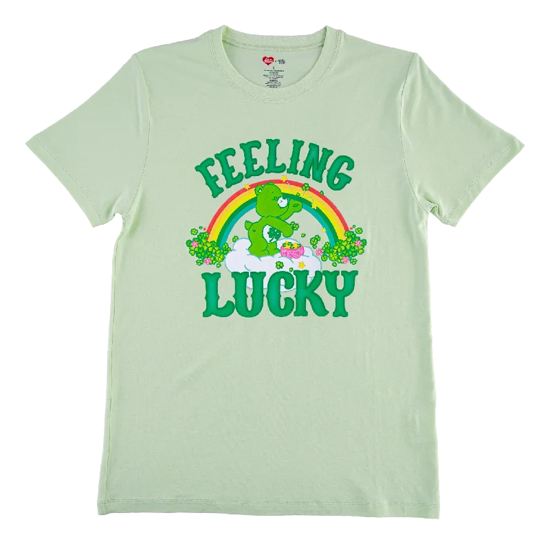 Birdie Bean Care Bears™ St. Patrick's Day Feeling Lucky Adult Graphic T-shirt Hooded Caped Shawl Collar Birdie Bean Care Bears™ St. Patrick's Day Feeling Lucky Adult Graphic T-shirt Hooded Caped Shawl Collar