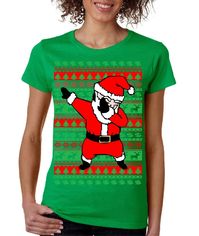 Dabbing santa ugly christmas sweater Women T-shirt Mesh Blend Leather Blend Suede Blend Dabbing santa ugly christmas sweater Women T-shirt Mesh Blend Leather Blend Suede Blend