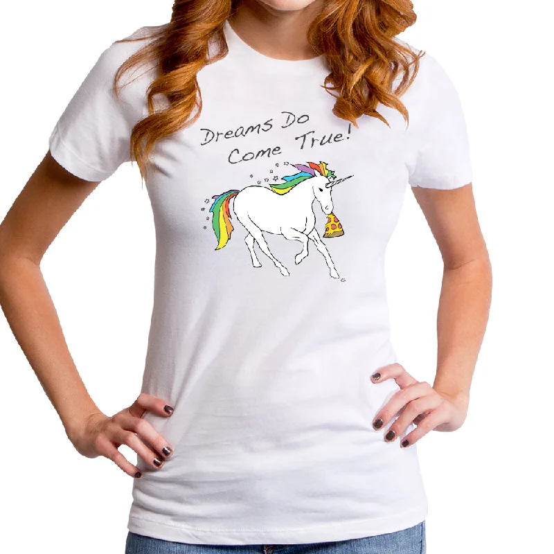 Dreams Pizzas Unicorns Women's T-Shirt Polka Dot Checkered Tartan