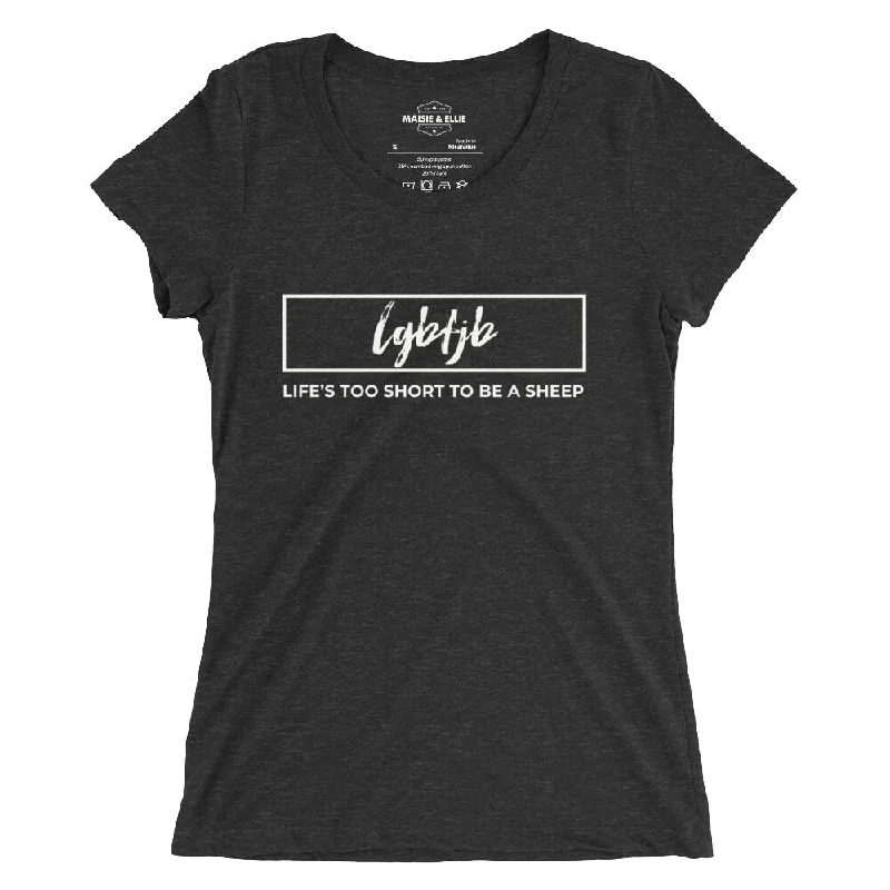 Let's Go B.... F*JB Box Script Blanco Women's Tri-Blend Slim Fit T-Shirt Elasticated Padded Insulated