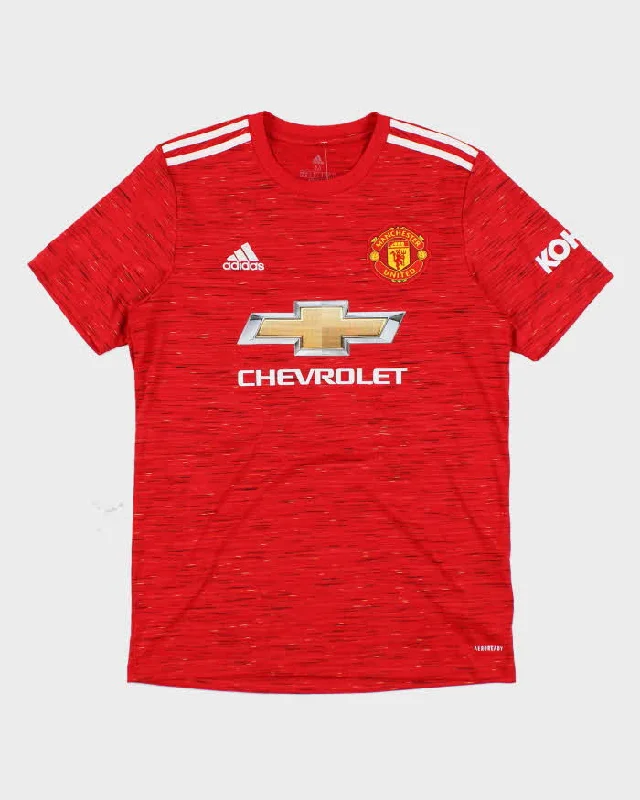 Manchester United 2020 - 21 Football Home Shirt - M Ribbed T-Shirt High Neck Heavyweight