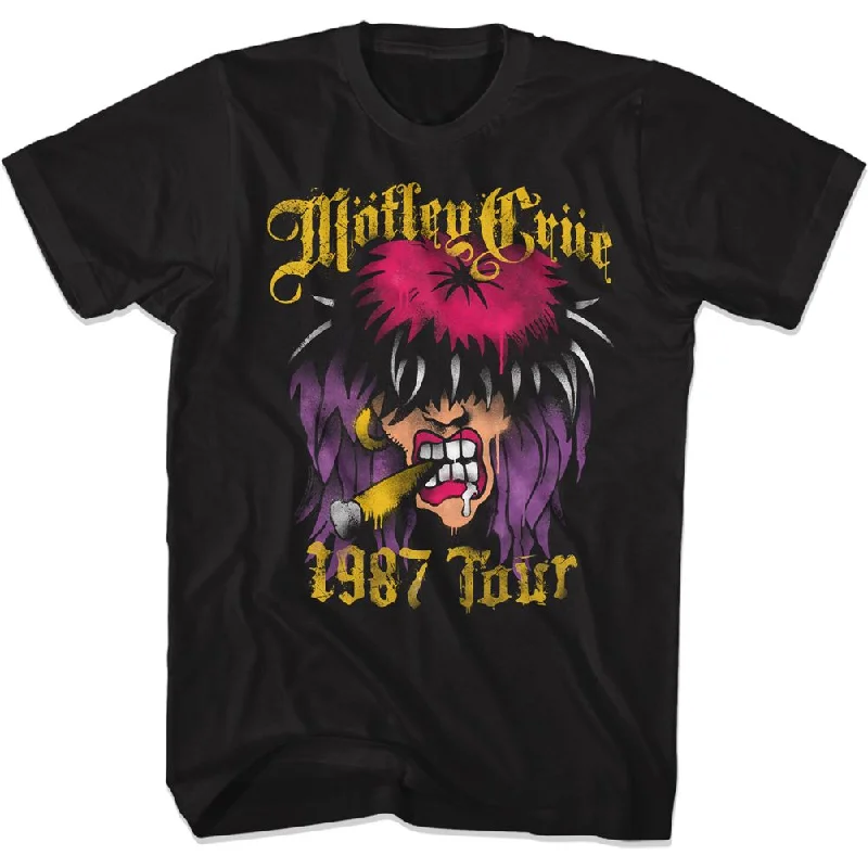 MOTLEY CRUE Eye-Catching T-Shirt, 1987 Tour Mesh Fabric Canvas Fabric Denim Fabric