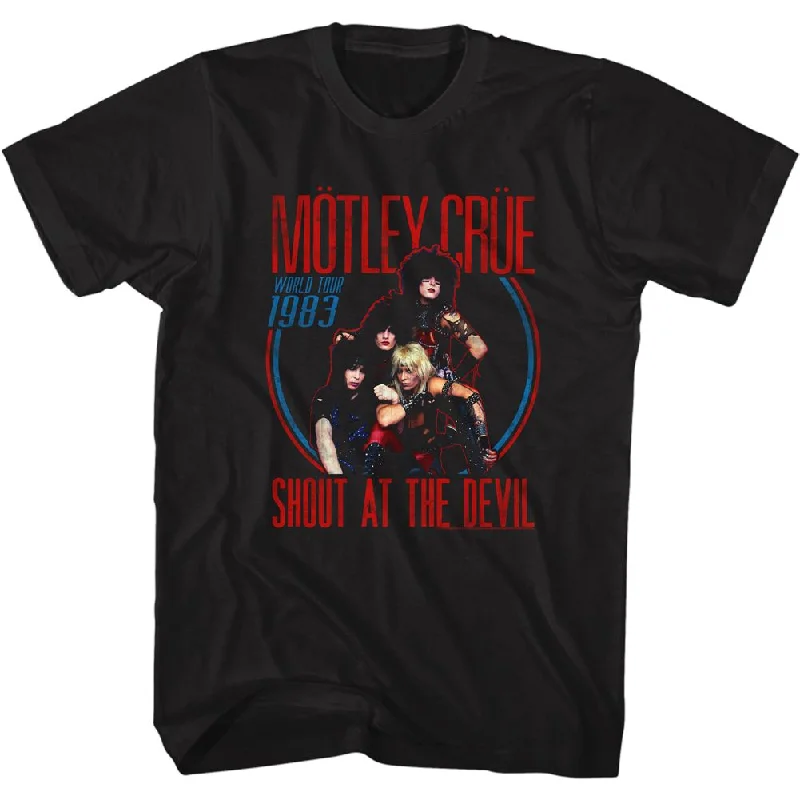 MOTLEY CRUE Eye-Catching T-Shirt, World Tour 1983 Cozy Warm Stylish