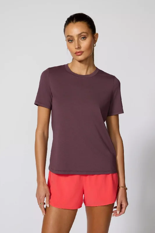 MPG Sport Women Pima Cotton Classic Fit Tee - HUCKLEBERRY Cozy Warm Stylish