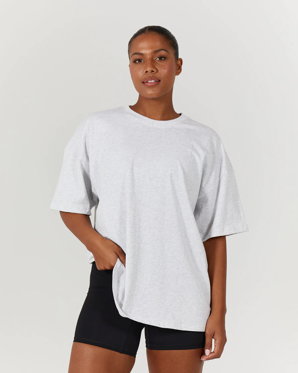 Muscle Republic | Oversized Tee - Snow Grey Chenille Fabric Brocade Fabric Lace Fabric