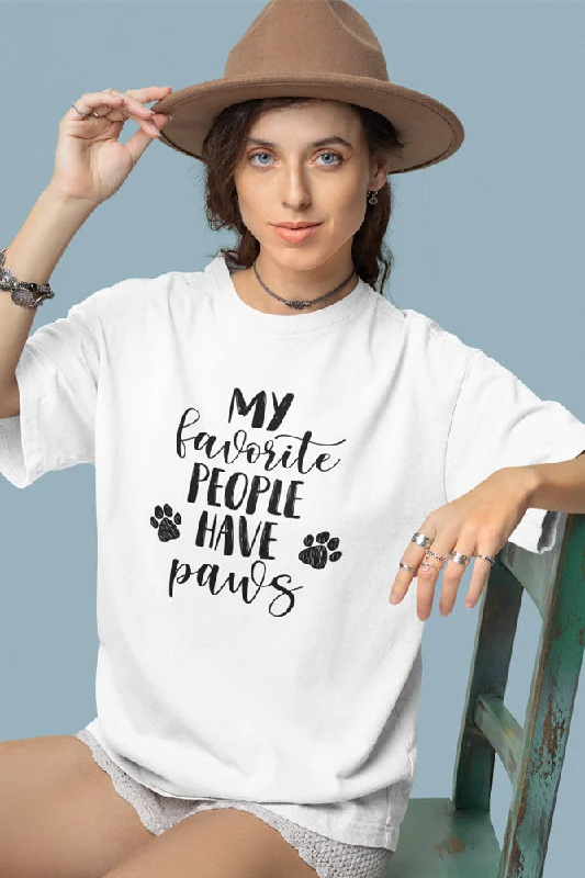 My Favorite ppl have paws - Classic Unisex T-shirt Ribbed Striped Patterned